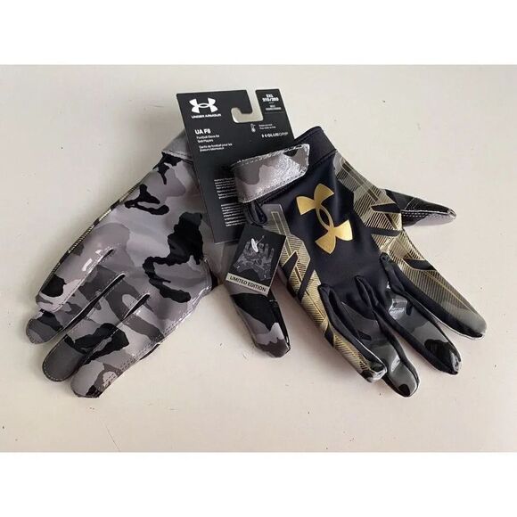 Under Armour UA F8 LE Gold Camo Football Gloves Men’s Sz XL Limited Edition NEW - Picture 1 of 11